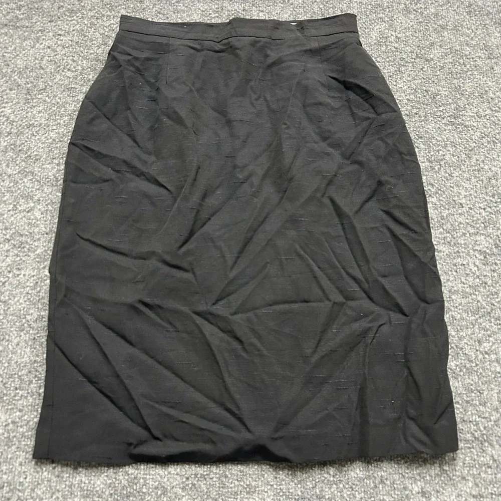 Norton McNaughton Skirt Womens Size 10 Black Textured Midi Pencil Professional